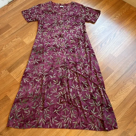 green emerald velvet dress Green Magenta Blocks High Neck Bias Cut Dress Large main image 1